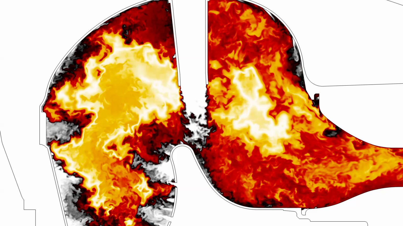 Temperature field inside a gas turbine demonstrator