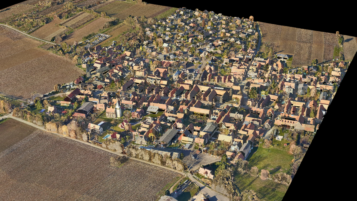 Lidar aérien de la ville de Breuschwickersheim